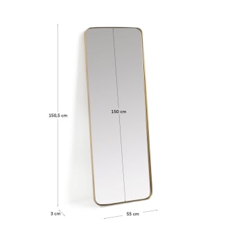 Espelho de Parede Marco Metal Dourado - 55 x 150.5 cm