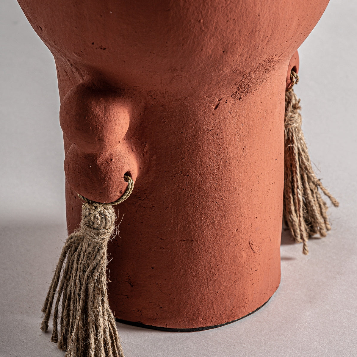 Jute and terracota vase