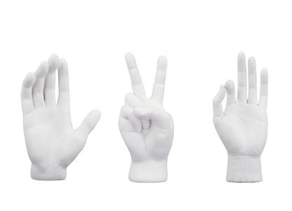 Set 3 Hands in white resin
