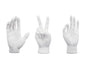 Set 3 Hands in white resin