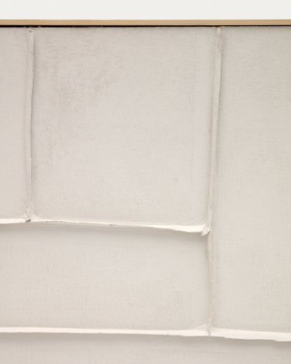 Quadro Klis de linho com formas geométricas branco
