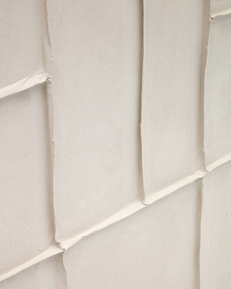 Quadro Klis de linho com formas geométricas branco