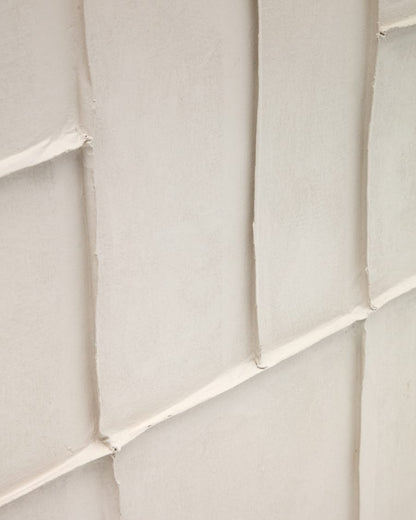 Quadro Klis de linho com formas geométricas branco