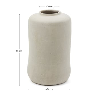Jarra Serina de Papel Machê - Branco - 34 cm