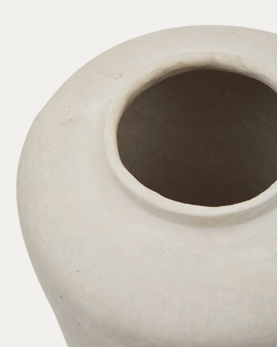 Jarra Serina de Papel Machê - Branco - 34 cm