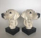 RESIN DOG HEAD BOOKEND SET
