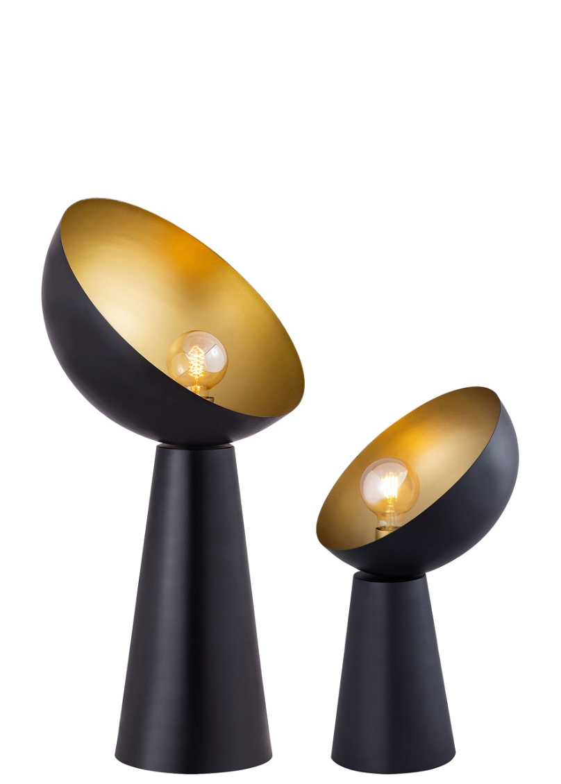 LAMP 'PARABOLE' MATT BLACK+GOLD - large