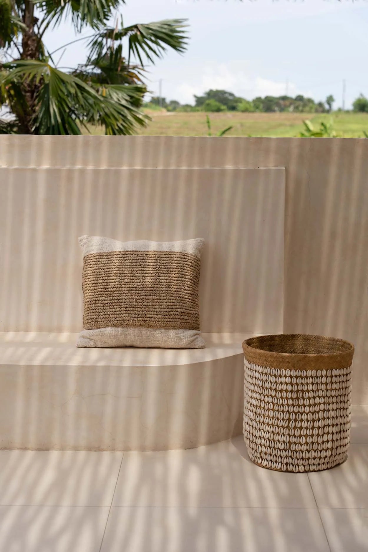 Capa de Almofada Raffia Stamp - Natural